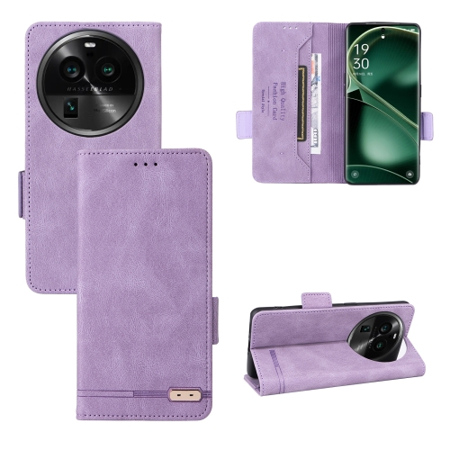 

For OPPO Find X6 Magnetic Clasp Flip Leather Phone Case(Purple)