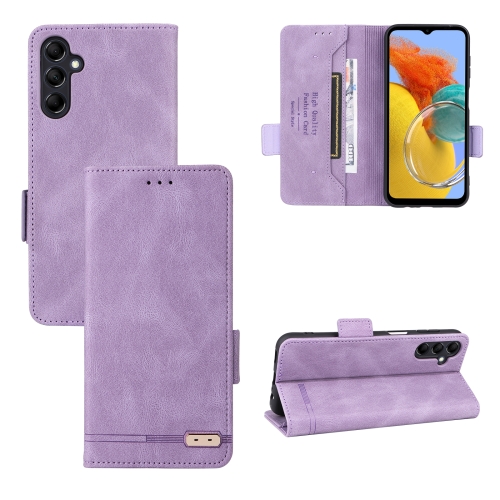 

For Samsung Galaxy M14 5G Magnetic Clasp Flip Leather Phone Case(Purple)
