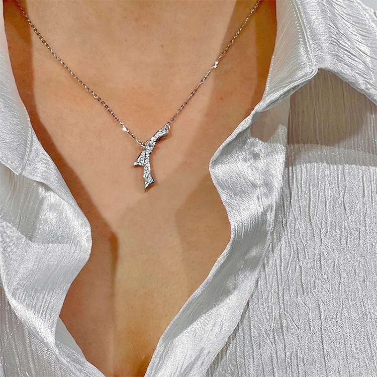 

Ladies Light Luxury Bowknot Necklace Clavicle Chain, Specification:XL1683