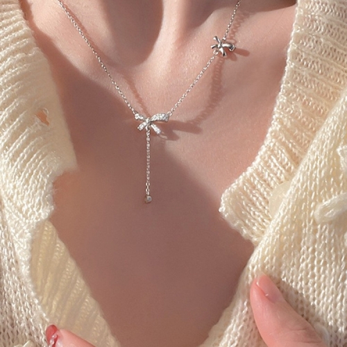 

Ladies Light Luxury Bowknot Necklace Clavicle Chain, Specification:XL1685