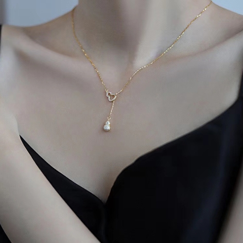 

Ladies Light Luxury Bowknot Necklace Clavicle Chain, Specification:XL1663