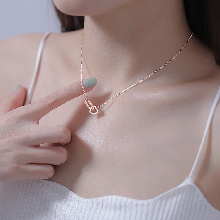 

Ladies Light Luxury Bowknot Necklace Clavicle Chain, Specification:XL1720