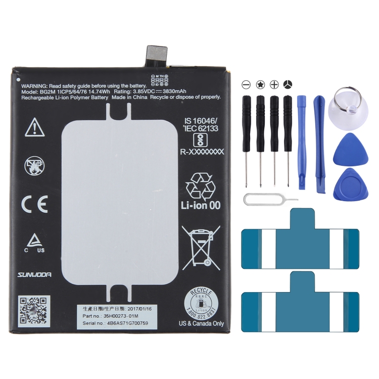

For Google Pixel 2 XL LG Edition 3830mAh Battery Replacement BG2M