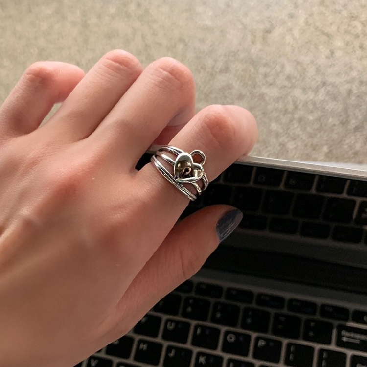 

925 Silver Ladies Vintage Wear Combination Ring, Specification:J2144