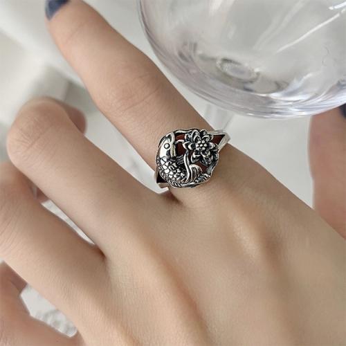 

925 Silver Ladies Vintage Wear Combination Ring, Specification:J2112