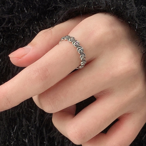 

925 Silver Ladies Vintage Wear Combination Ring, Specification:J2792