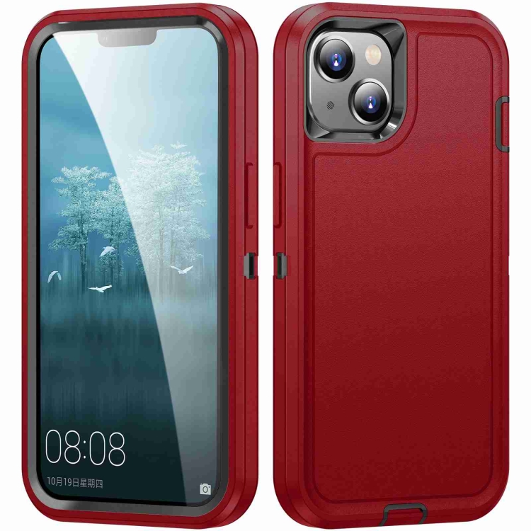 

For iPhone 14 / 13 Life Waterproof Rugged Phone Case(Red + Black)