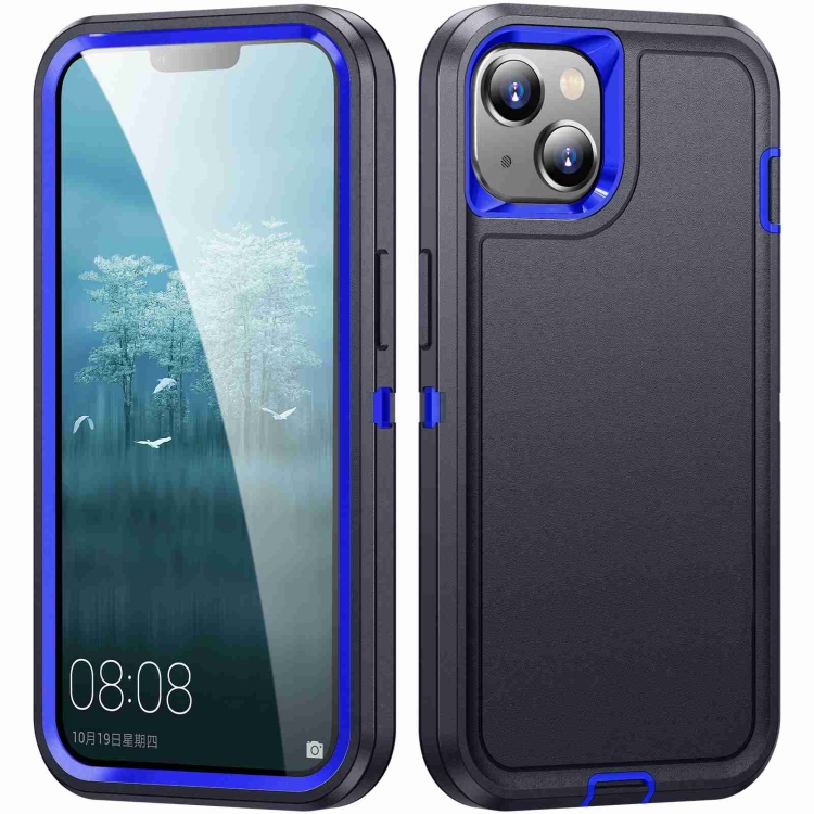 

For iPhone 14 / 13 Life Waterproof Rugged Phone Case(Dark Blue + Royal Blue)