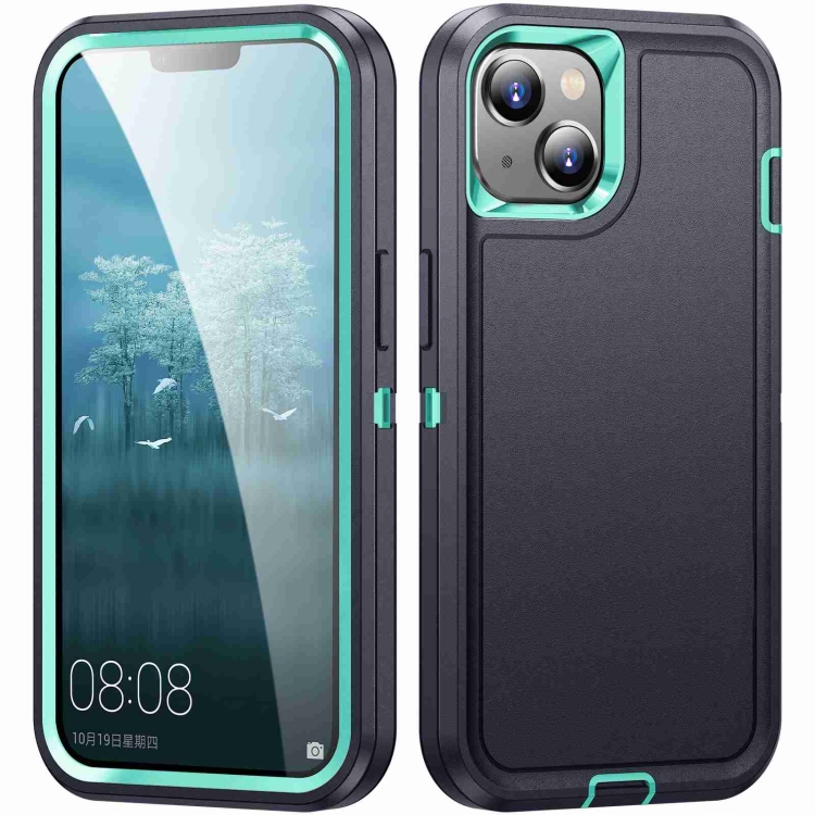 

For iPhone 14 Plus Life Waterproof Rugged Phone Case(Dark Blue + Light Blue)