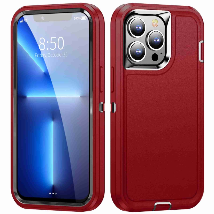 

For iPhone 13 Pro Life Waterproof Rugged Phone Case(Red + Black)