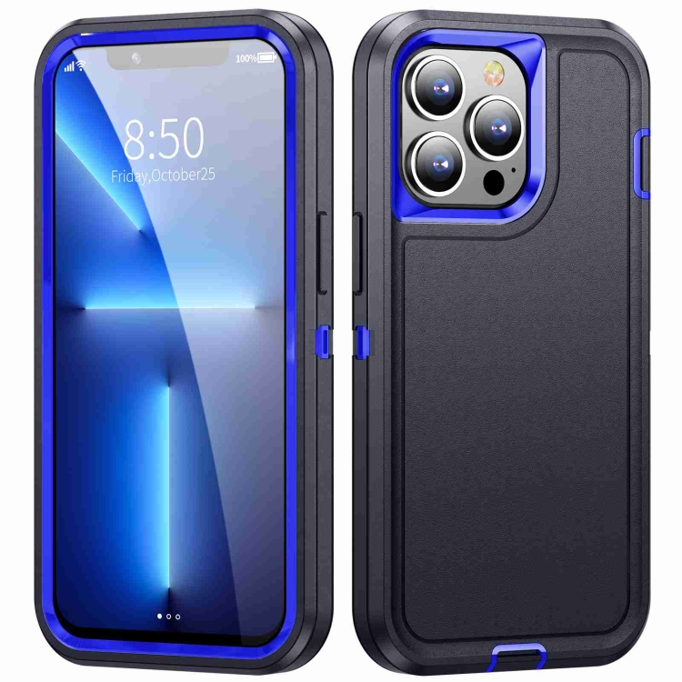 

For iPhone 13 Pro Life Waterproof Rugged Phone Case(Dark Blue + Royal Blue)