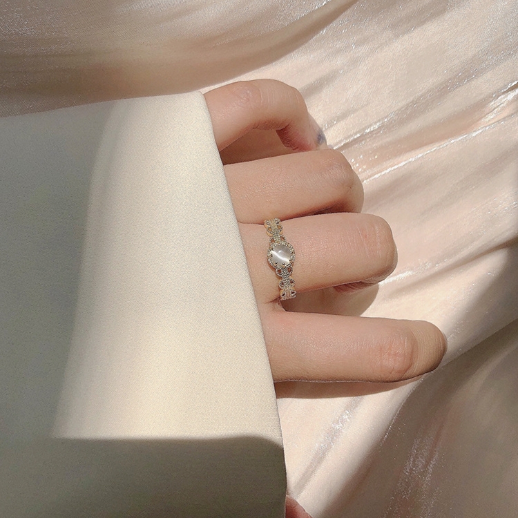 

Light Luxury Cat Eye Stone Open Adjustable Ring, Specification:J1635