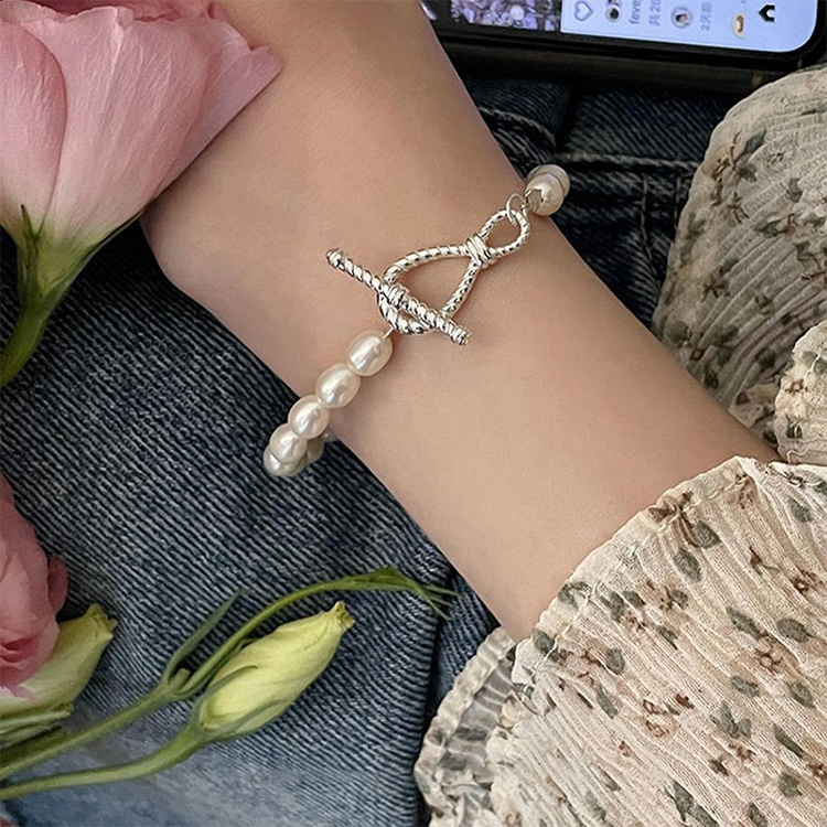 

925 Sterling Silver Vintage Open Bracelet Hand Decoration, Specification:SL0756