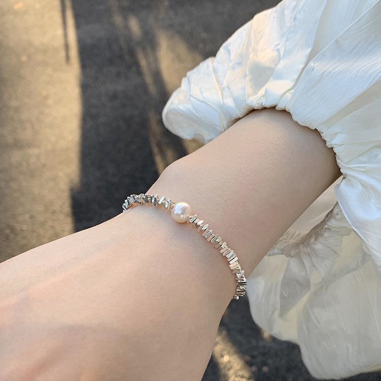 

925 Sterling Silver Vintage Open Bracelet Hand Decoration, Specification:SL0737
