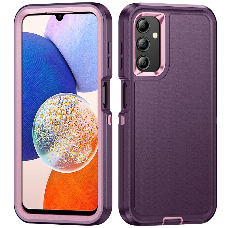 

For Samsung Galaxy A14 5G Life Waterproof Rugged Phone Case(Purple + Pink)