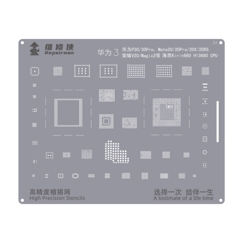 

For Huawei Kirin 980 Repairman High Precision Stencils CPU BGA iC Reballing Planting Tin Plate