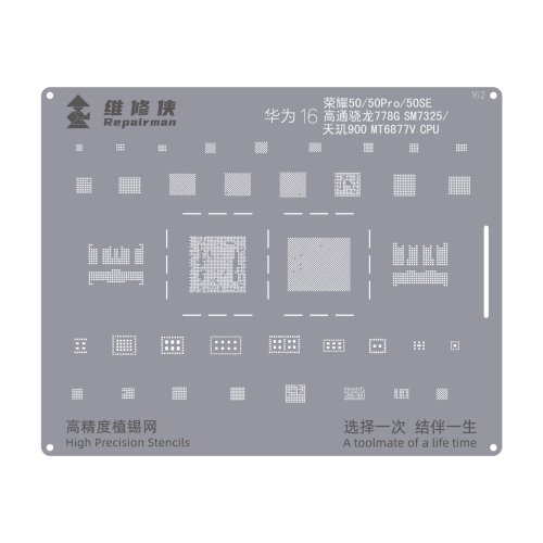 

For Snapdragon 778G / Phecda 900 Repairman High Precision Stencils CPU BGA iC Reballing Planting Tin Plate