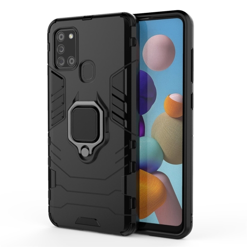 

For Samsung Galaxy A21s PC + TPU Shockproof Protective Case with Magnetic Ring Holder(Black)