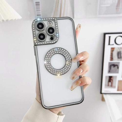 

For iPhone 14 Electroplated Diamond Phone Case(Dark Green)
