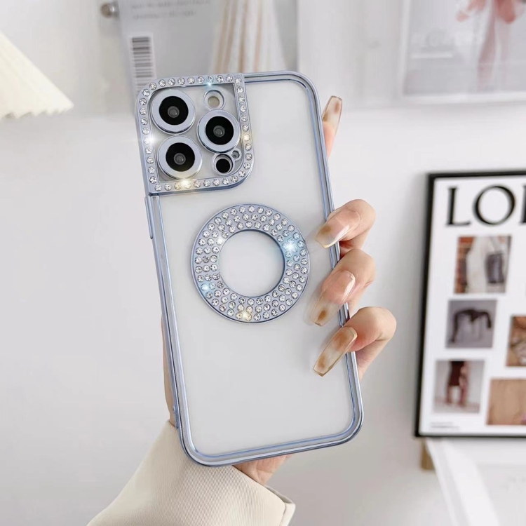 

For iPhone 14 Plus Electroplated Diamond Phone Case(Sierra Blue)