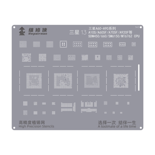 

For Samsung A60-A90 Series Repairman High Precision Stencils CPU BGA iC Reballing Planting Tin Plate