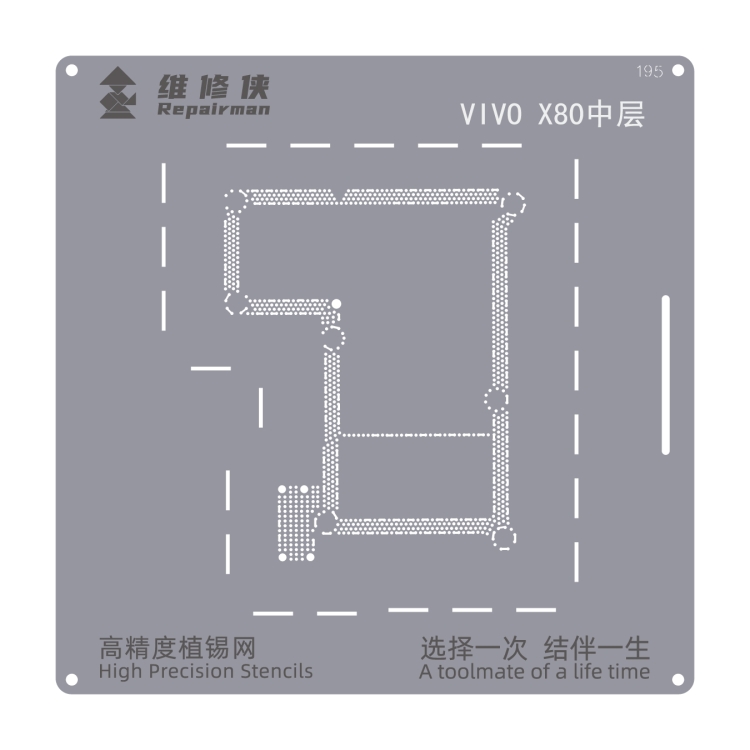

For vivo X80 Repairman High Precision Stencils CPU BGA iC Reballing Planting Tin Plate