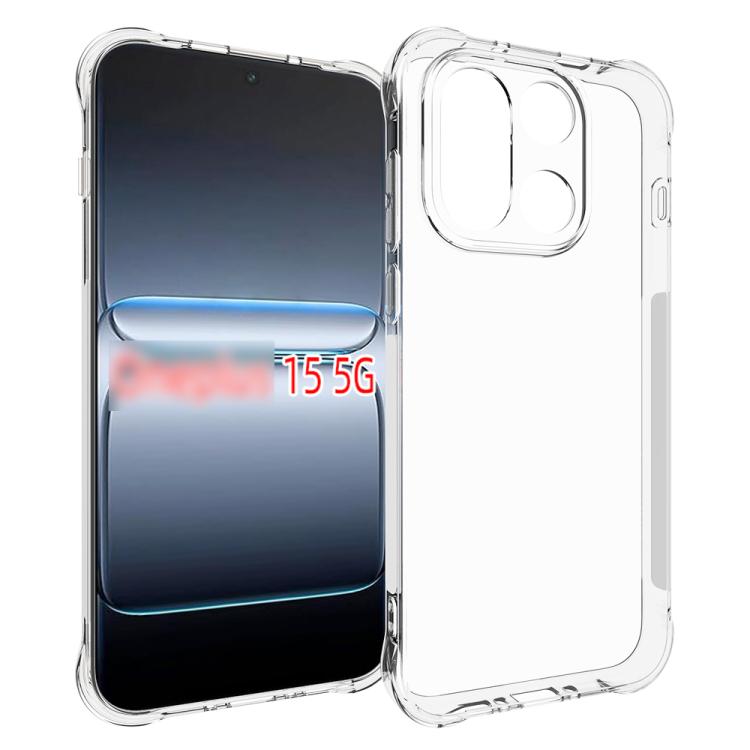 

For OnePlus 15 Shockproof Non-slip Thickening TPU Phone Case(Transparent)