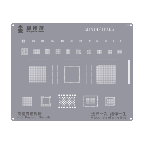 

For iPad 6 / mini 4 Repairman High Precision Stencils CPU BGA iC Reballing Planting Tin Plate