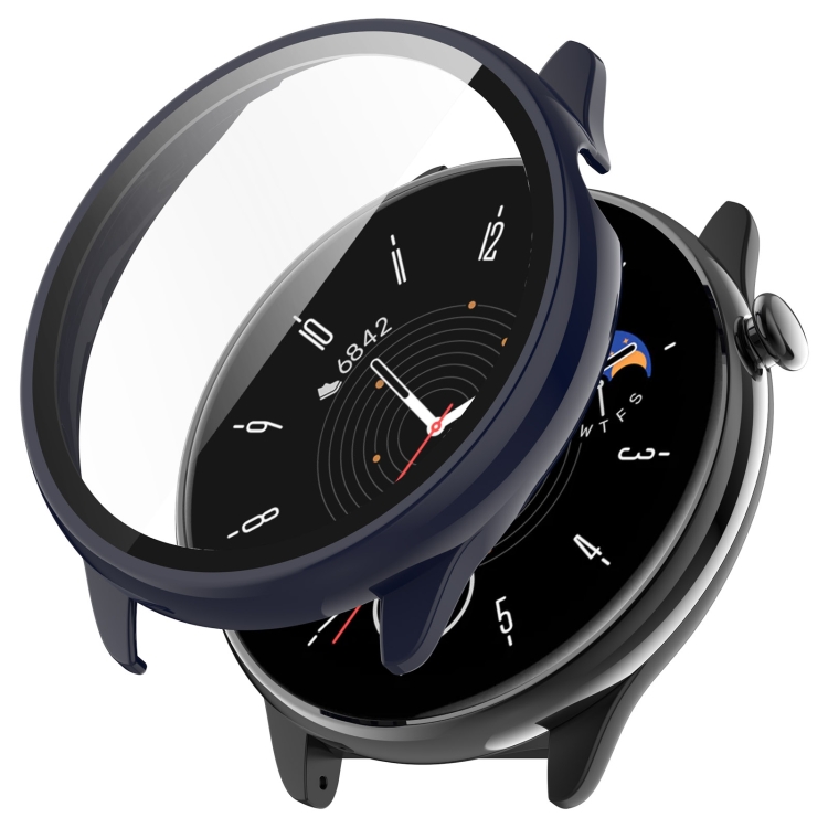

For Amazfit GTR Mini PC + Tempered Film Integrated Watch Protective Case(Ink Blue)