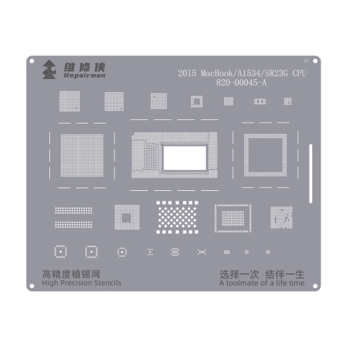 

For MacBook A1534 / SR23G Repairman High Precision Stencils CPU BGA iC Reballing Planting Tin Plate