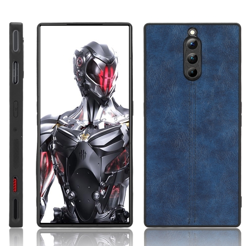 

For ZTE nubia Red Magic 8 Pro Sewing Cow Pattern Skin PC + PU + TPU Phone Case(Blue)