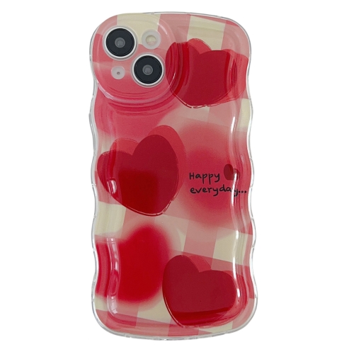 

For iPhone 13 Wave Smudged Hearts Phone Case(Red)