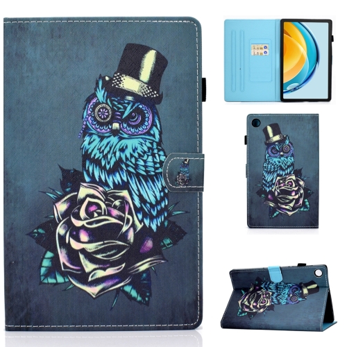 

For Huawei Matepad SE 10.4 2022 Colored Drawing Stitching Flip Leather Tablet Case(Owl)