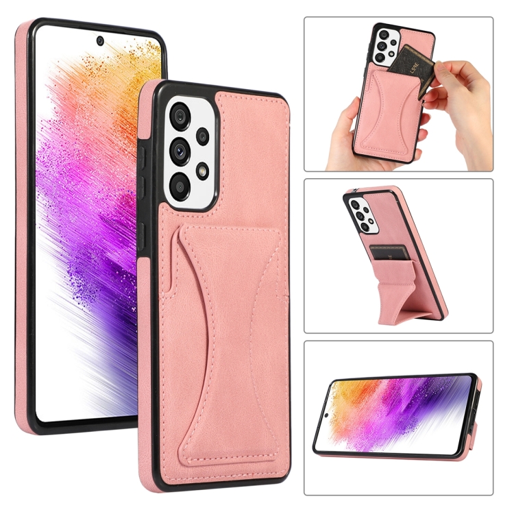 

For Samsung Galaxy A53 5G Ultra-thin Shockproof Phone Protective Case with Holder(Rose Gold)