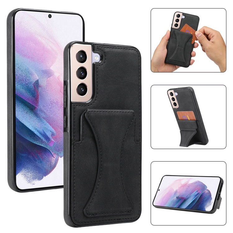 

For Samsung Galaxy S23+ 5G Ultra-thin Shockproof Phone Protective Case with Holder(Black)