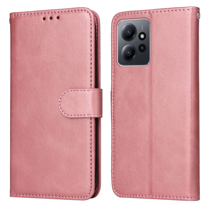 

For Xiaomi Redmi Note 12 4G Global Classic Calf Texture Flip Leather Phone Case(Rose Gold)