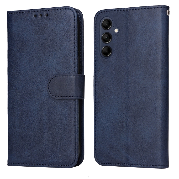 

For Samsung Galaxy M14 5G Classic Calf Texture Flip Leather Phone Case(Blue)