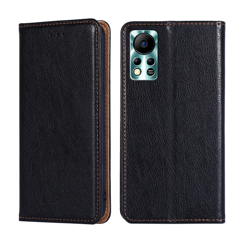 

For Infinix Hot 11S NFC Gloss Oil Solid Color Magnetic Leather Phone Case(Black)