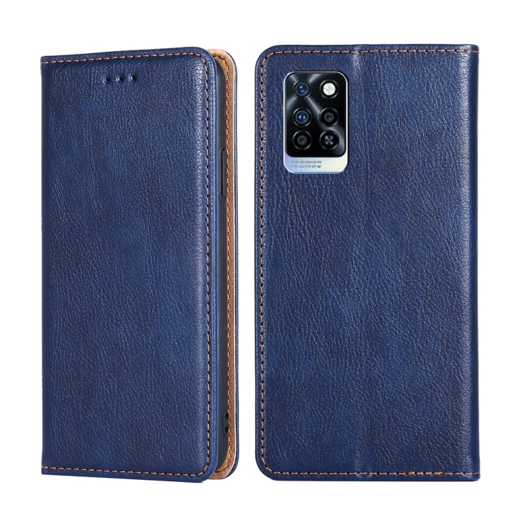 

For Infinix Note 10 Pro Gloss Oil Solid Color Magnetic Leather Phone Case(Blue)