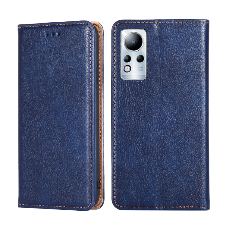 

For Infinix Note 11 Gloss Oil Solid Color Magnetic Leather Phone Case(Blue)