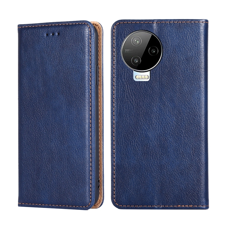 

For Infinix Note 12 Pro 4G / Note 12 2023 Gloss Oil Solid Color Magnetic Leather Phone Case(Blue)