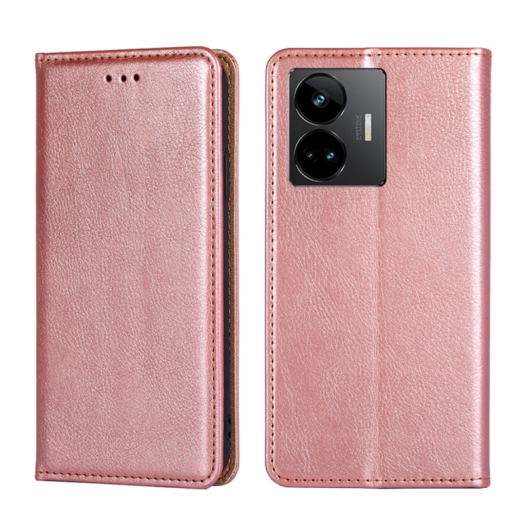 

For Realme GT Neo 5 / GT3 / GT Neo 5 240W Gloss Oil Solid Color Magnetic Leather Phone Case(Rose Gold)