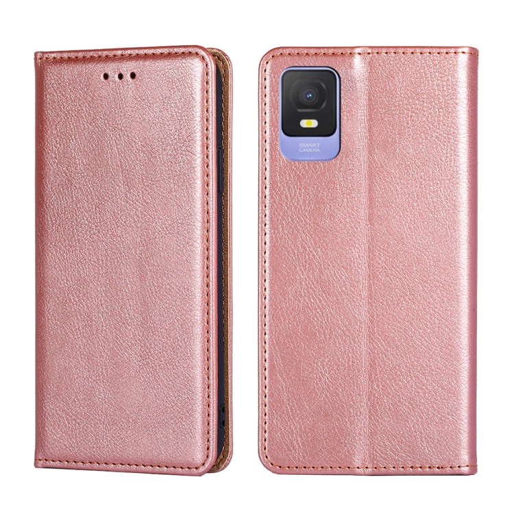 

For TCL 403 Gloss Oil Solid Color Magnetic Leather Phone Case(Rose Gold)
