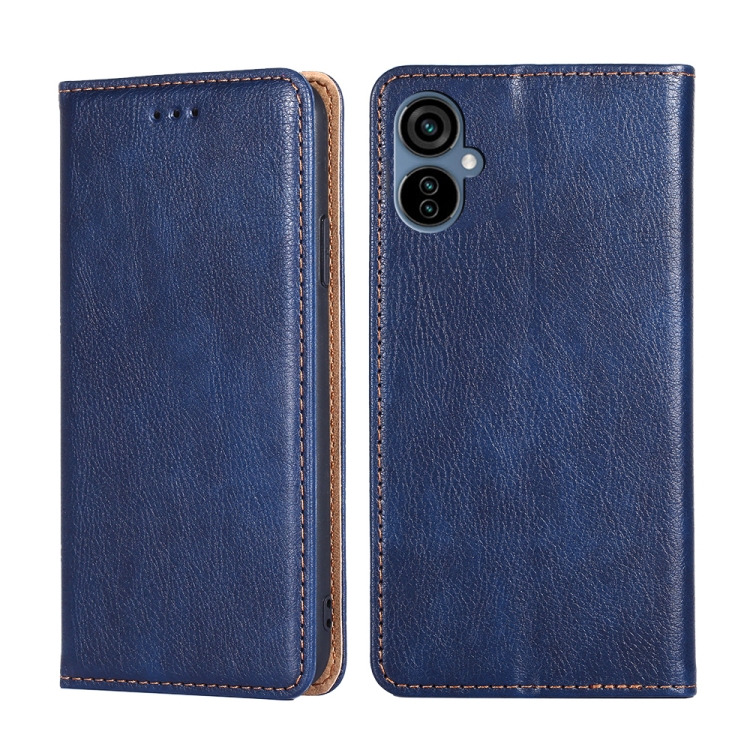 

For TECNO Camon 19 Neo Gloss Oil Solid Color Magnetic Leather Phone Case(Blue)