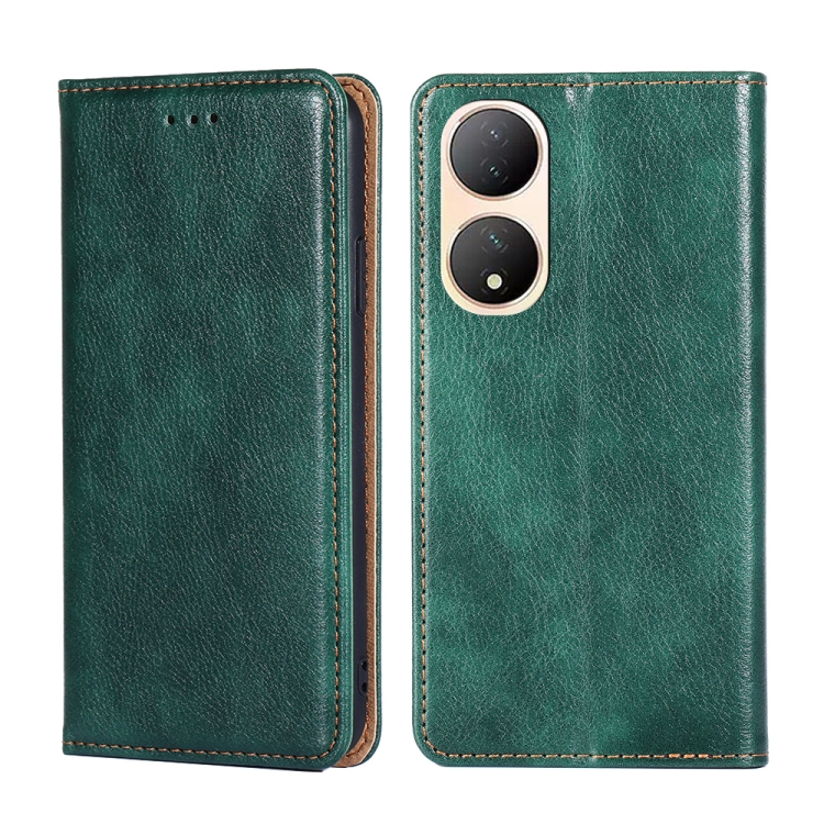 

For vivo Y100 5G Gloss Oil Solid Color Magnetic Leather Phone Case(Green)