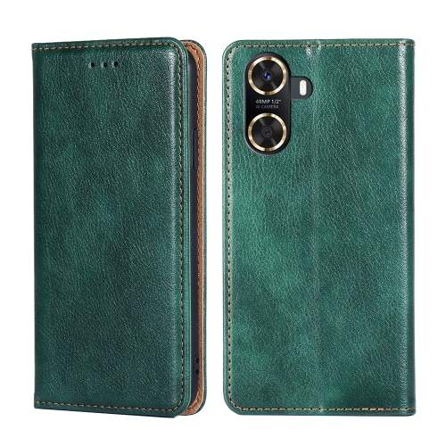 

For Huawei Enjoy 60 Gloss Oil Solid Color Magnetic Leather Phone Case(Green)