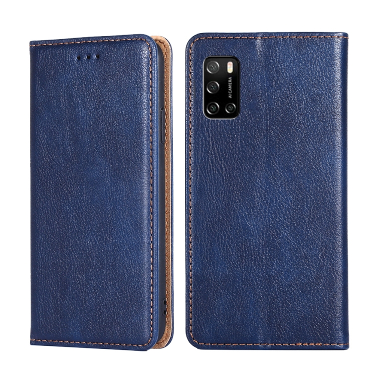 

For Rakuten Big S Gloss Oil Solid Color Magnetic Leather Phone Case(Blue)