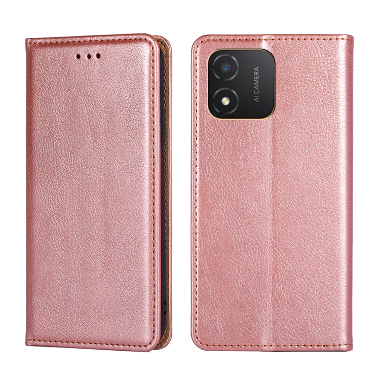 

For Honor X5 4G Gloss Oil Solid Color Magnetic Leather Phone Case(Rose Gold)