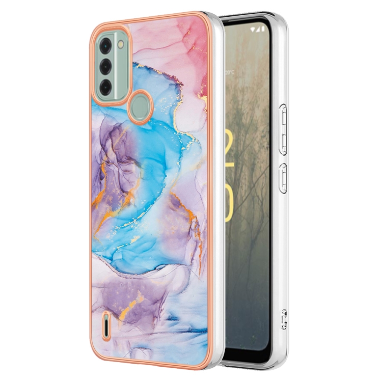 

For Nokia C31 Electroplating IMD TPU Phone Case(Blue Marble)