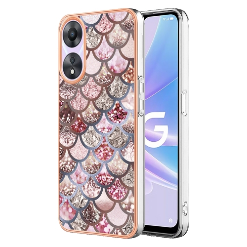 

For OPPO A78/A58 Electroplating IMD TPU Phone Case(Pink Scales)